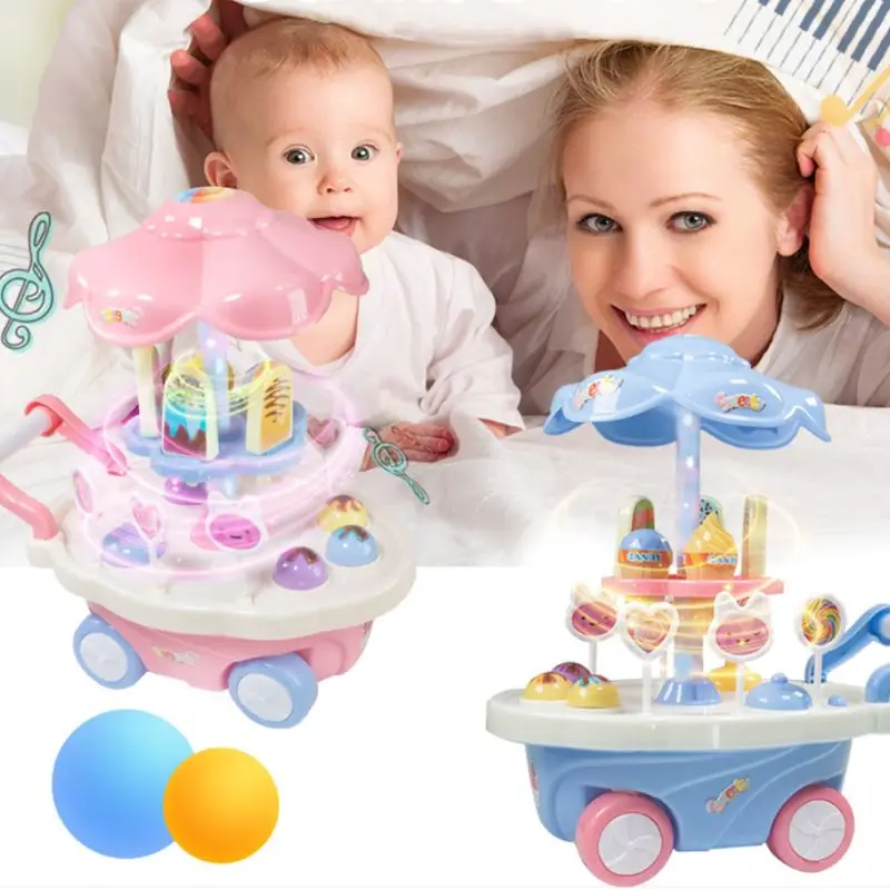 Вращающийся игрушечный светильник с колесиками для мороженого развивающие