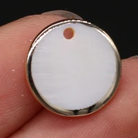 5 pcshot selling natural shell round gold plated pendant diy for making bracelets necklaces jewelry accessories 15x15mm
