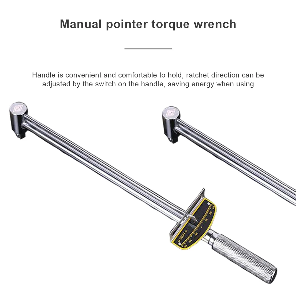 

Manual Torque Wrench 0-300/500N.M Pointer Type Socket Spanner Automobile Torque Spanner Power Drill Adapter Repair Tool