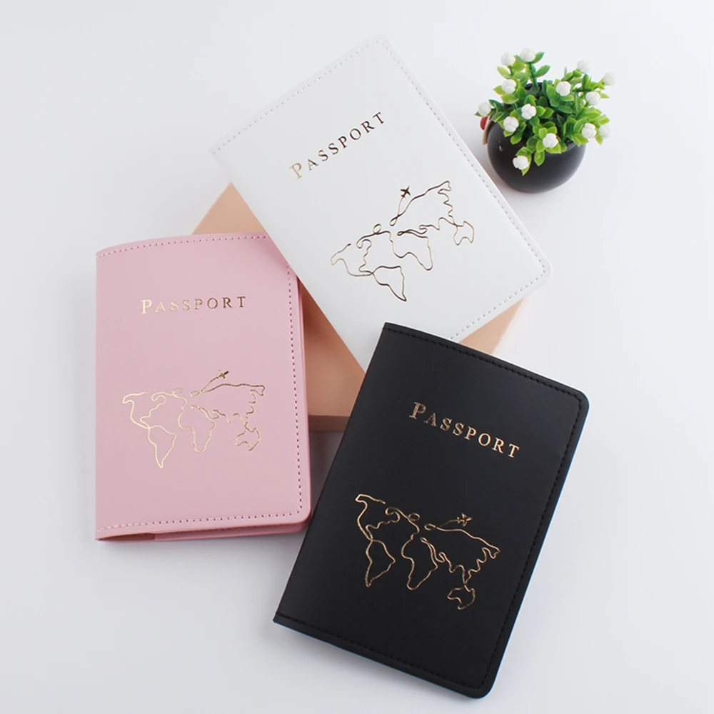 Passport Cover Luggage Tag Simple Map Couple Passport Cover Case set Letter Travel Holder Lovers 4PCS/Set  CH53LT57C