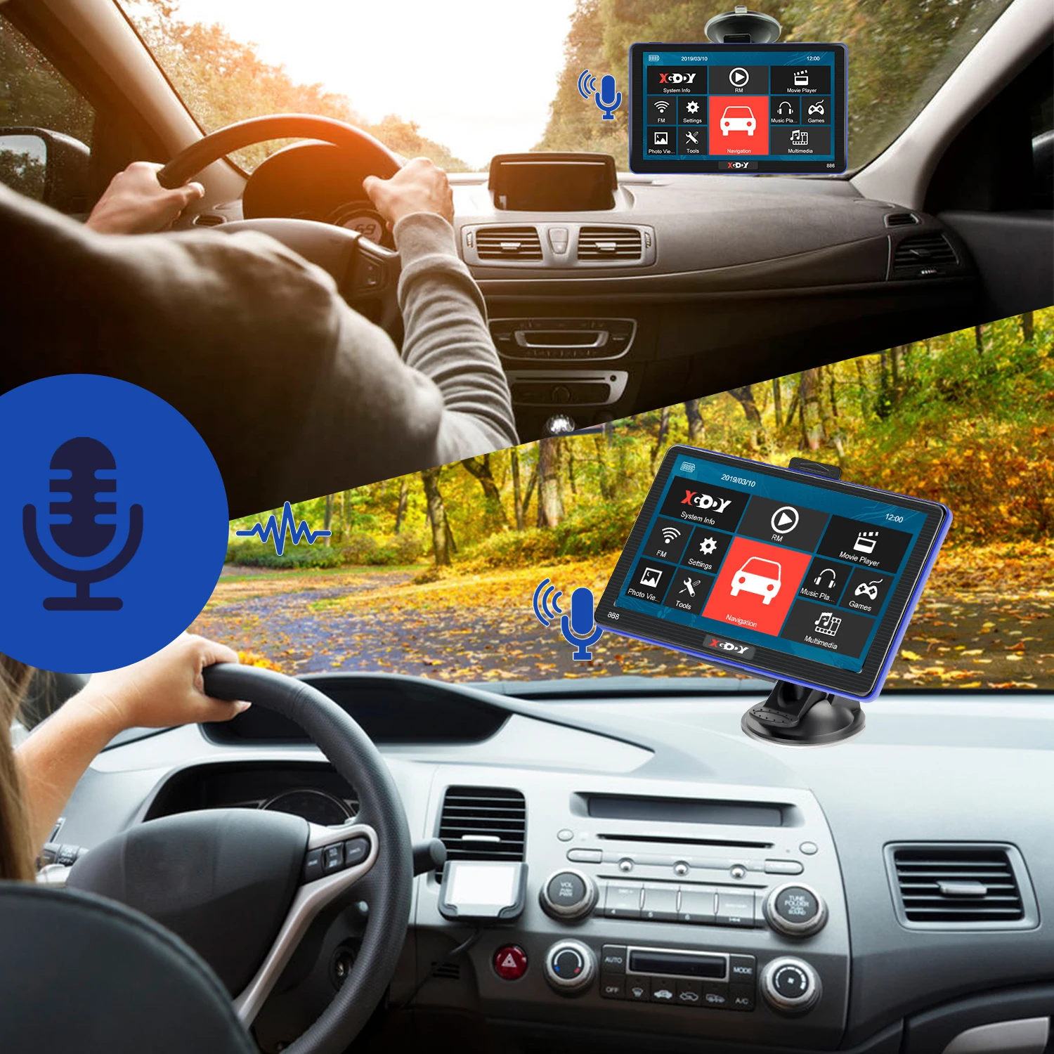 XGODY 7 дюймов GPS грузовик навигационная 886 256 м + 8 Гб емкостный сенсорный экран Экран