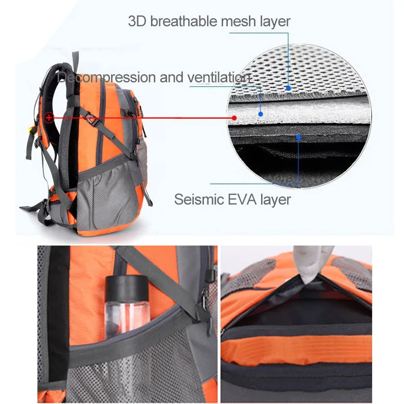 40L Outdoor Hiking Camping Backpack Army Bag Sport Rucksack Men Waterproof Nylon Sports Backpacks Climbing Travel Ruck | Спорт и