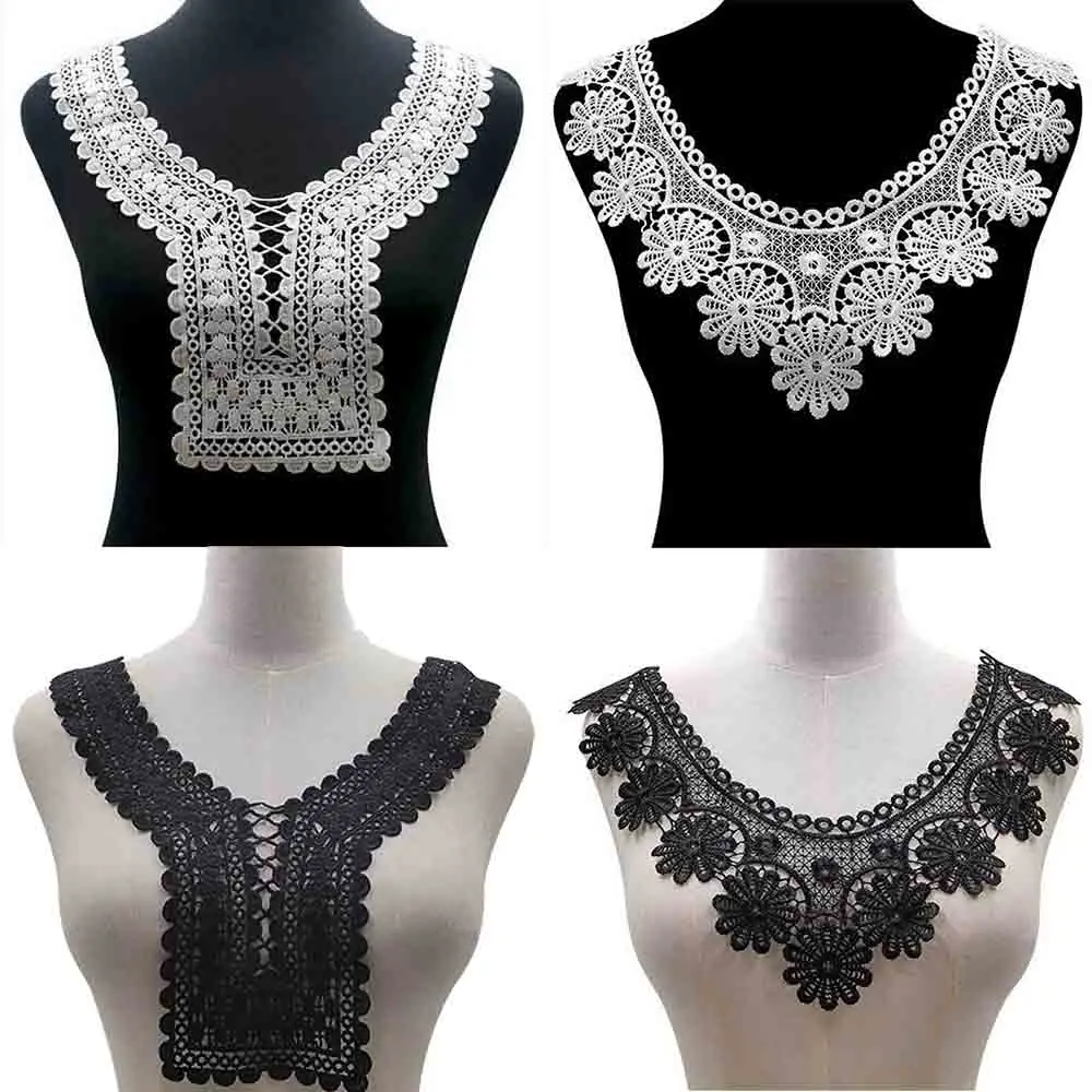 1 шт. кружевная ткань с вышивкой тюль декольте цветочный кружевной воротник