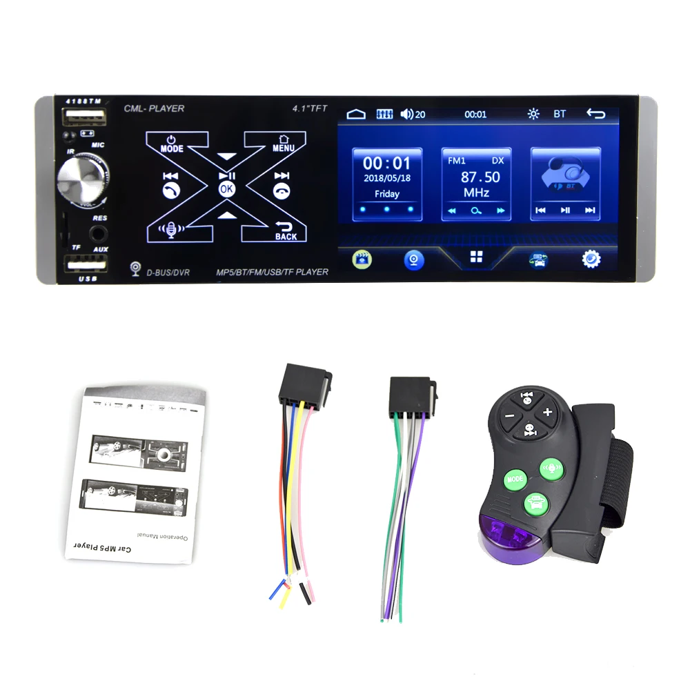 

Podofo 1 Din Car Radio Autoradio Stereo Audio RDS Intelligent AI voice MP5 Video Player USB MP3 TF In-dash Multimedia Player
