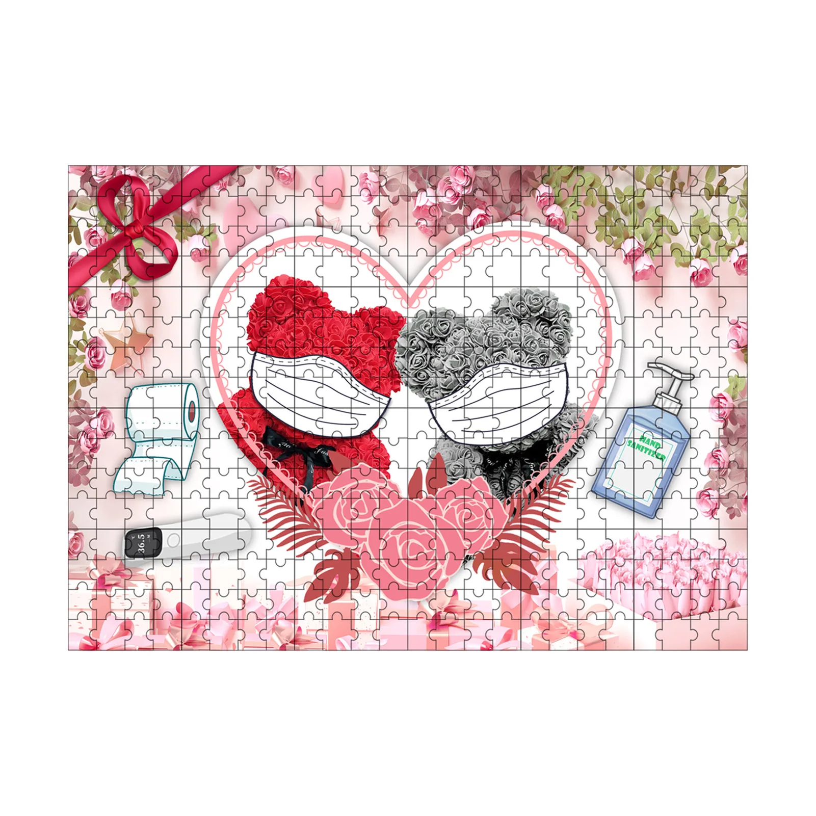 

1000PCS Jigsaw Puzzles Valentine's Day Wooden Paper Puzzles Toys Educational Puzzle Toy High-qualitBear Couple Fun Puzzle Games