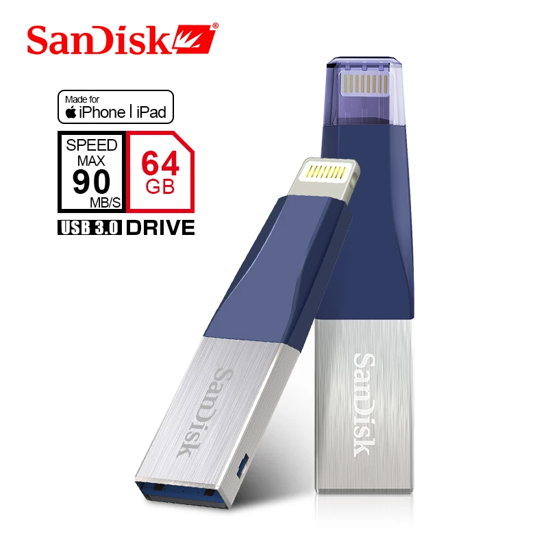 Двойной Флеш-накопитель SanDisk USB3.0 USB флэш-накопитель 256 ГБ с поддержкой технологии OTG разъемом Lightning usb Disk32GB флэш-накопитель 64 Гб 128 для iPhone X/8/7/7 Plus/6/6 plus