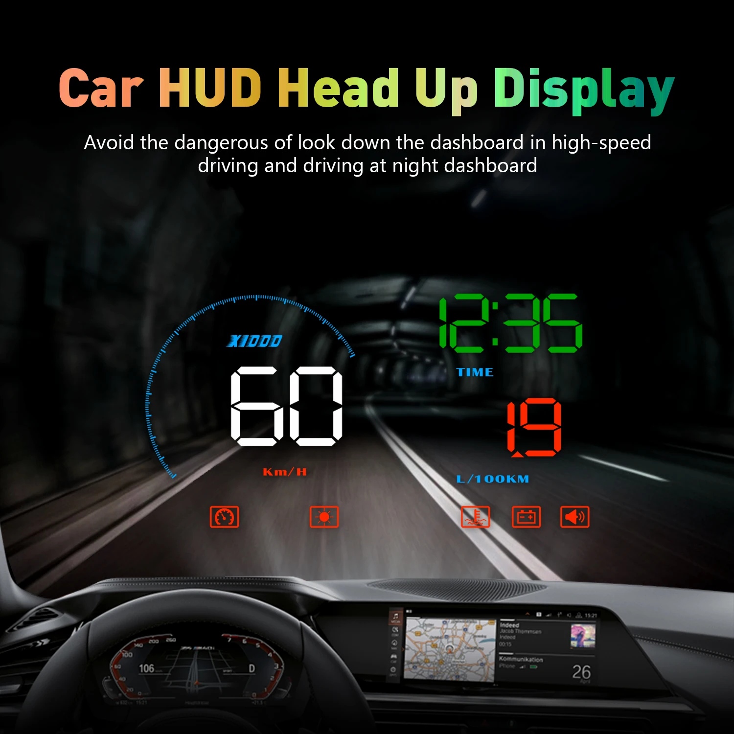 Фото Новые головой вверх Дисплей автомобилей OBDII EUOBD лобовое стекло проектор HUD сдвига
