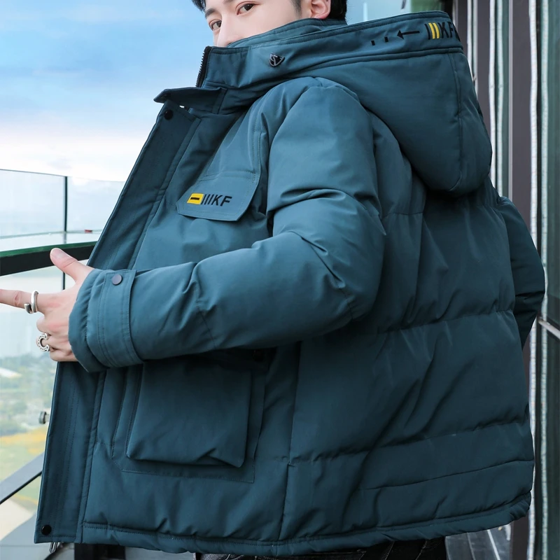 Fashion 2022 Winter Parkas Casual Men's Solid Hooded Cotton-Padded Jacket Male Autumn Outwear Thick Warm Top Down Coats Clothing