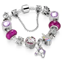 dream diy beaded bracelet female unicorn pendant purple bracelet unicorn charm beaded diy bracelet february 14 valentines gift