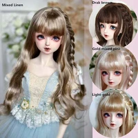 bjdsd doll wig 13 14 16 with multicolor pink blonde brown curly high temperature fiber doll wig doll accessories girl gift