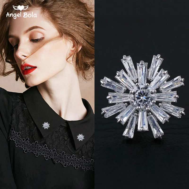 Женская медная модная брошь броши с булавкой новая маленькая в виде снежинок