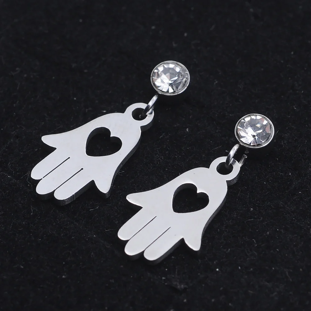 Высокое качество 100% нержавеющая сталь Хамса ручная подвеска висячие серьги для