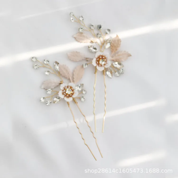 

New Hair Pin Clip for Women Luxury Crystal Rhinestone Wedding Hairpins Sticks Gold Prom Bride Bridesmaid Hair Accessories