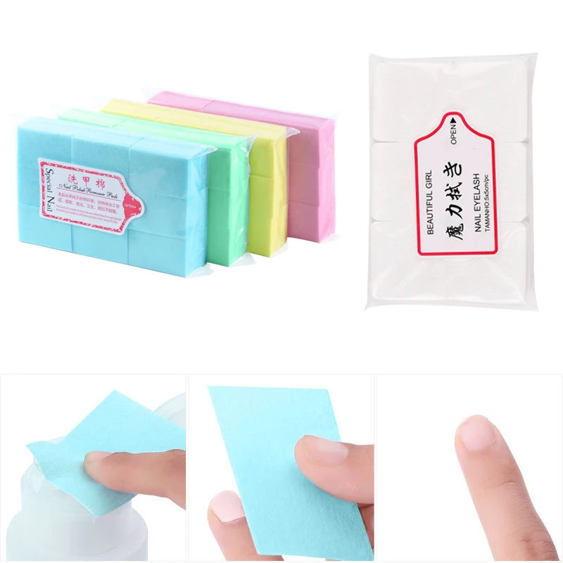 

600/900/1200/1800Pcs Cotton Nail Polish Remover Wipes Cleaning Lint Free Paper Pad Removal Nail Accessorie Tools Ongles