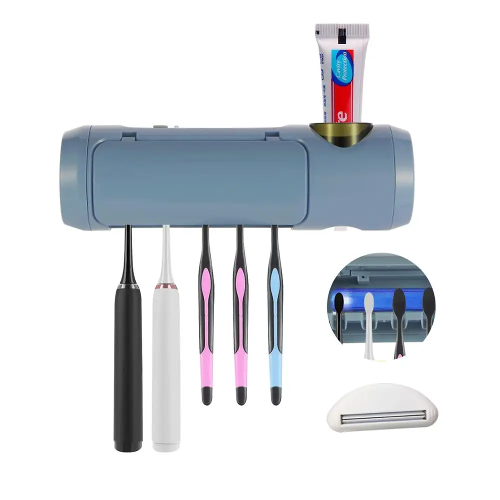 

UV Toothbrush Holder Sterilizer Toothpaste Holder Box Multi-function Electric Toothbrush Storage USB Charge Bathroom Accessories