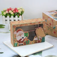 12pcs christmas cookie box bakery gift boxes kraft paper box christmas candy box large gift cookie box gingerbread packaging box