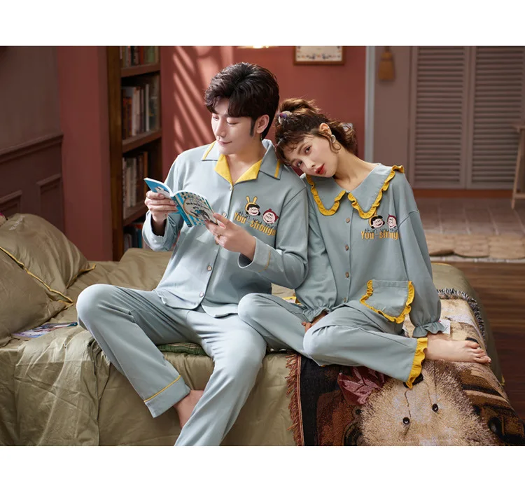 Новинка домашняя одежда для пар на осень и зиму штаны с длинным рукавом милая