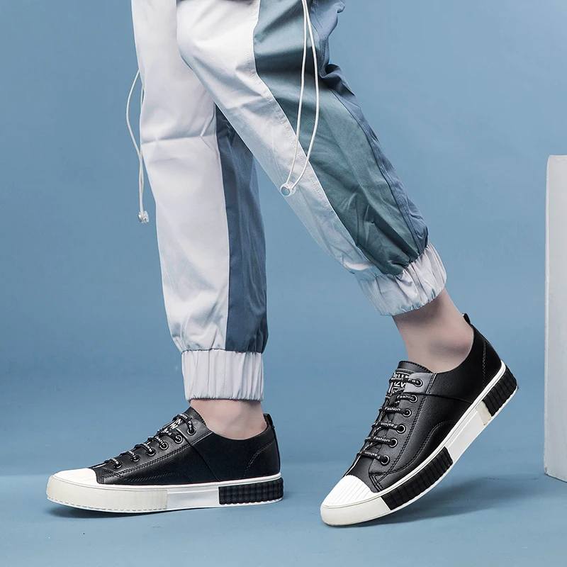 Кроссовки мужские из натуральной кожи на плоской подошве весна-осень | Обувь