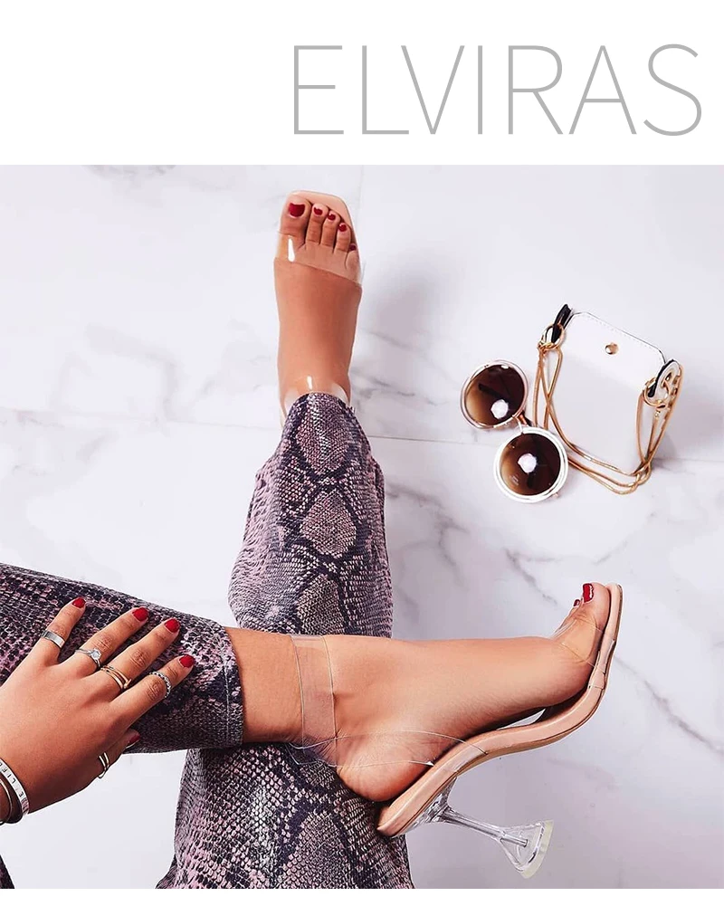 ELVIRAS; пикантные цветные прозрачные босоножки из пвх; Модные женские босоножки на высоком каблуке со стразами; вечерние туфли на высоком каблуке