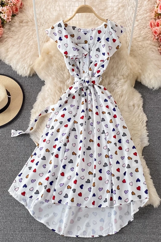 

Small Fresh and Sweet Doll Collar Dress 2021 Summer New Temperament Age-reducing Gentle Wind A-line Big Swing Dress