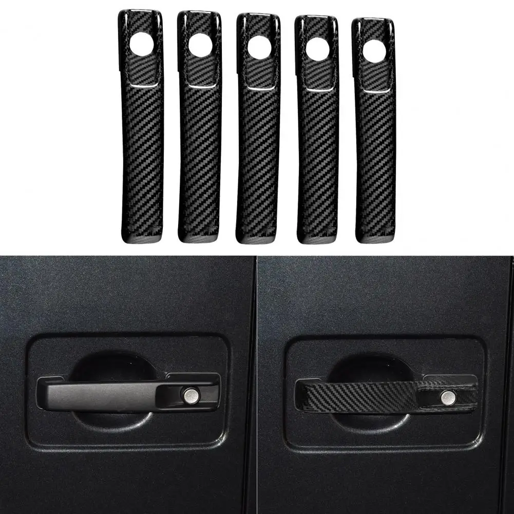 

80%HOT 5Pcs Door Handle Cover Rainproof Anti-scratch Carbon Fiber Self-adhesive Design Handle Sticker for Mercedes-Benz W464