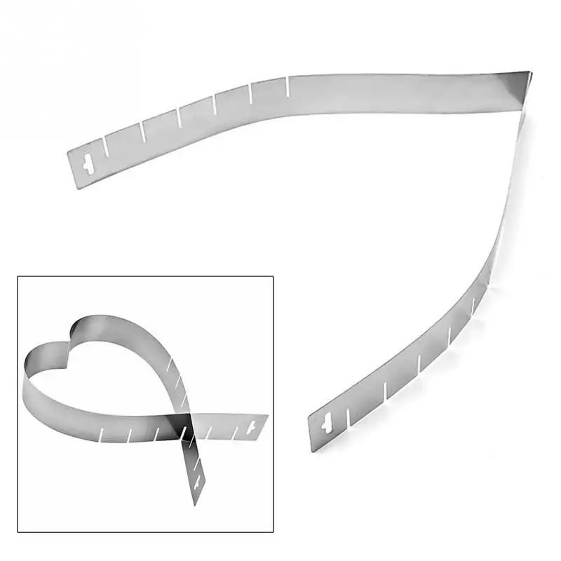 Регулируемое кольцо для Мусса форма торта в форме сердца выпечки из нержавеющей