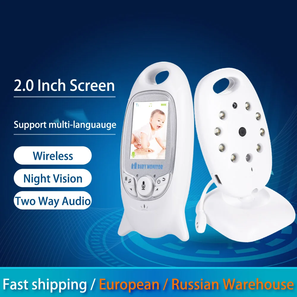 Беспроводная видеоняня VB601 2 0 дюймовый цветной с ночным видением ИК светодиодный