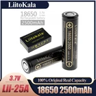 Аккумуляторная батарея LiitoKala, 18650, 2500 мАч, INR18650, 2500 мАч, 20 А, литий-ионный аккумулятор, батарея, 15а