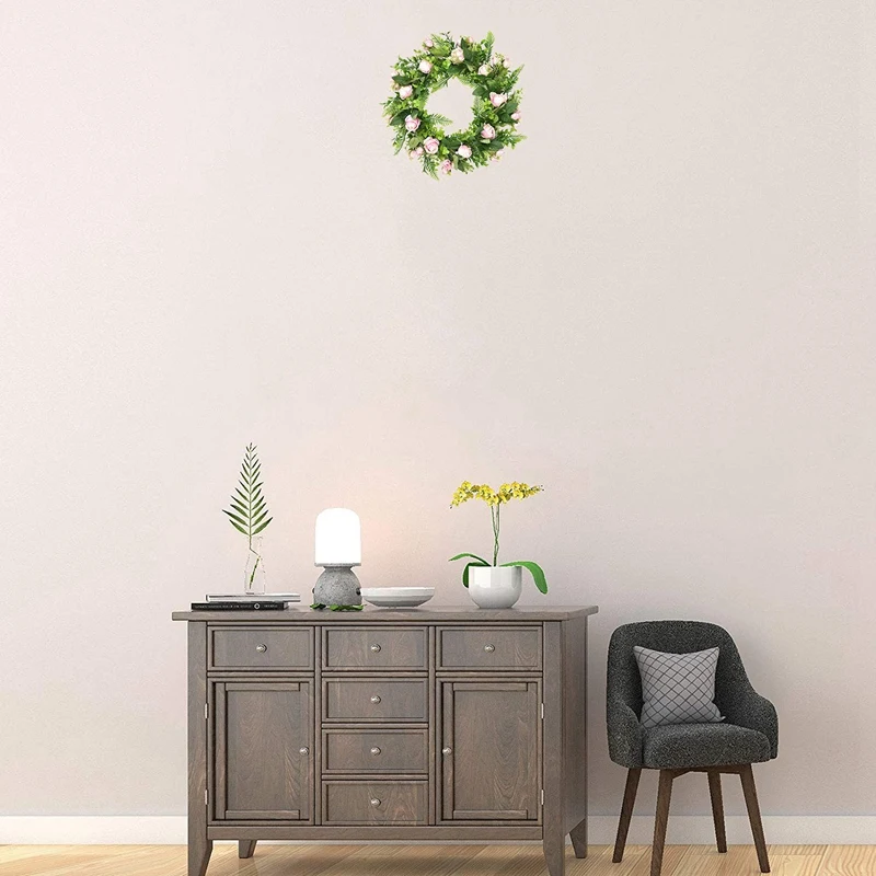 Artificial Rose Flower Wreath Spring for Front Door Wall Window Wedding Party Farmhouse Garden Office Home Decor | Дом и сад