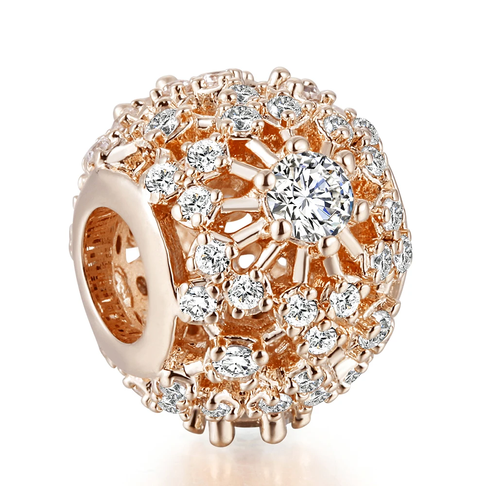 Бусины сделай сам Шарм с блестящим снегом подходят для оригинальных серебряных