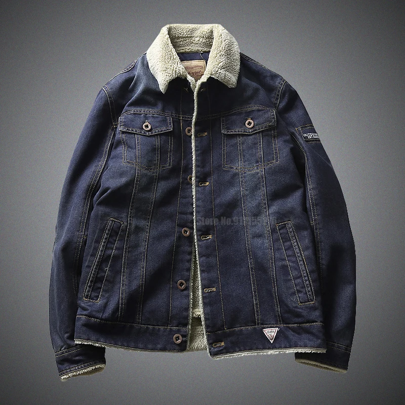 

Новая мужская джинсовая куртка, зимняя ветровка, теплые мужские куртки, верхняя одежда, джинсовое пальто, мужская Ковбойская одежда с неско...
