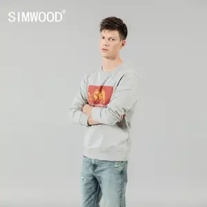 Толстовка SIMWOOD мужская с круглым вырезом, Свитшот из 100% хлопка, брендовая одежда для бега, размера плюс, Осень-зима 2021