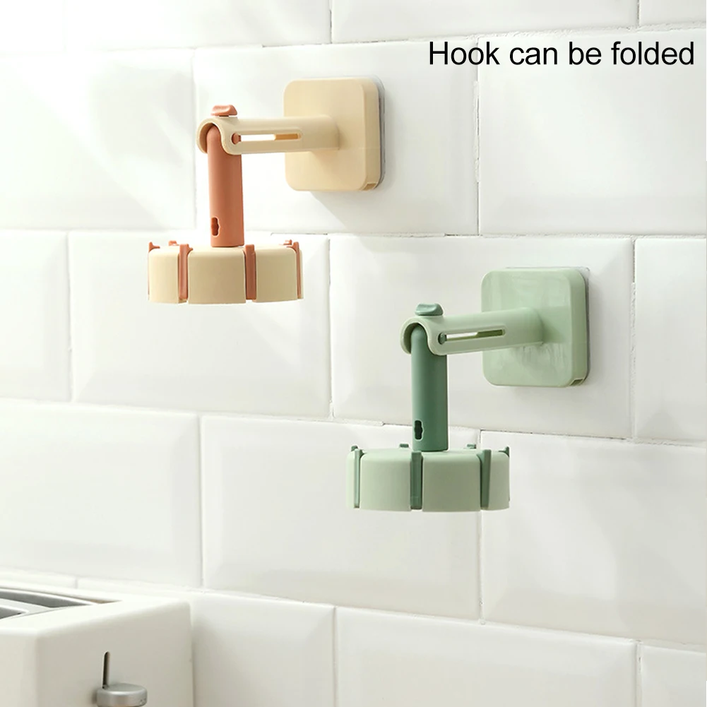 

New 1/4Pcs Multifunctional 360 Degree Rotation Hook Wall Mounted Hanging Rack Foldable Duty Home Accessories Kitchen Accessory