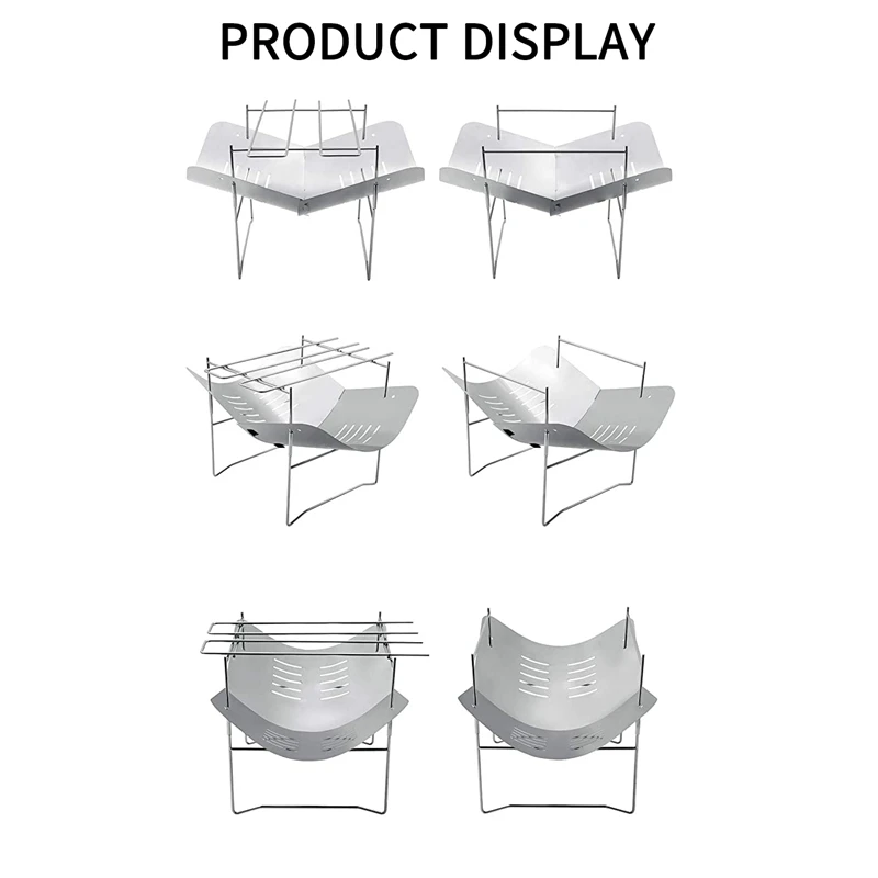 

Camping Wood Fire Stove Ultralight Foldable Heating Stove for Outdoor Camping Picnic BBQ Cooking