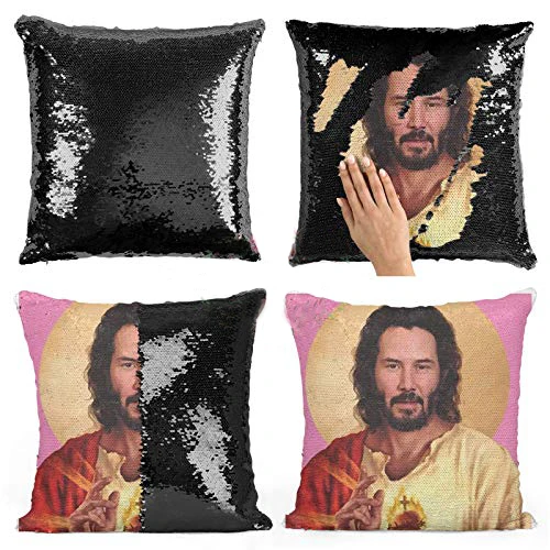 311 black Keanu Reeves-Русалка Реверсивный флип блесток бросок Наволочка-забавные Веселые подарки наволочка - Цвет: 311 black