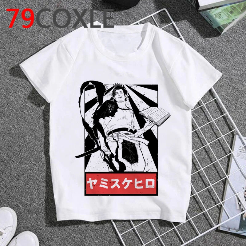 

Футболка детская летняя с изображением черного клевера, для мальчиков и девочек