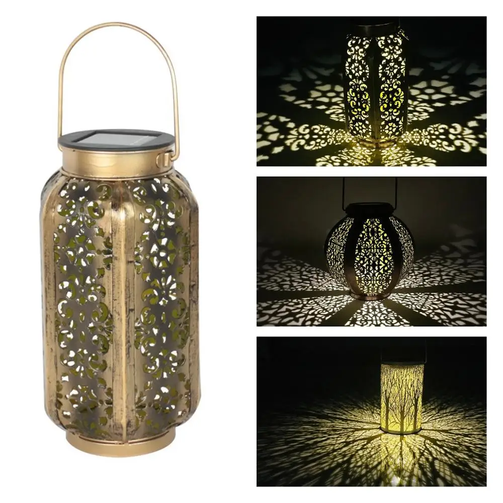 Ретро выдолбленный Солнечный СВЕТОДИОДНЫЙ светильник для украшения сада двора