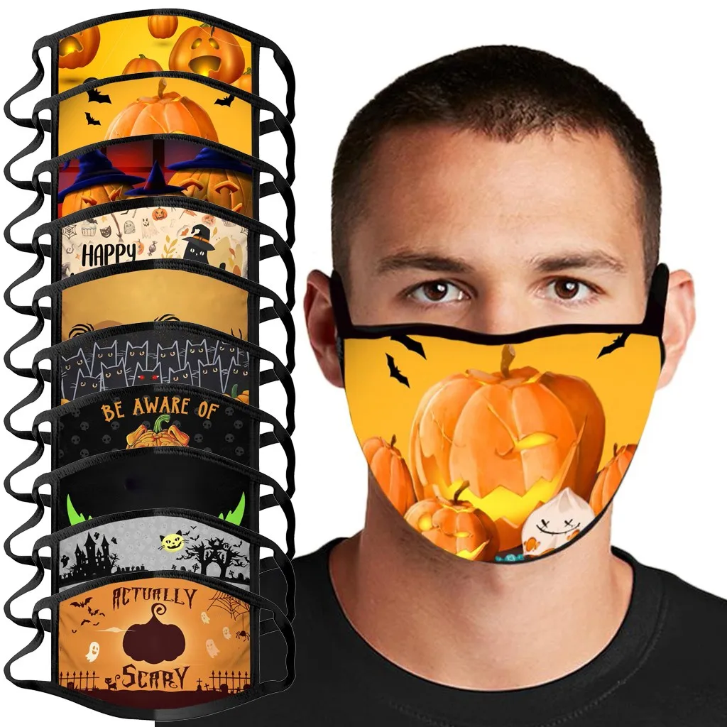 1 шт. маска для лица с принтом на Хэллоуин Mascarillas Adultos против загрязнения