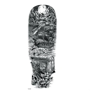 Пиратское сокровище, водонепроницаемая временная татуировка для мужчин, полный комплект нарукавников для татуировок, временная татуировка рукава с татуировками, поддельные татуировки