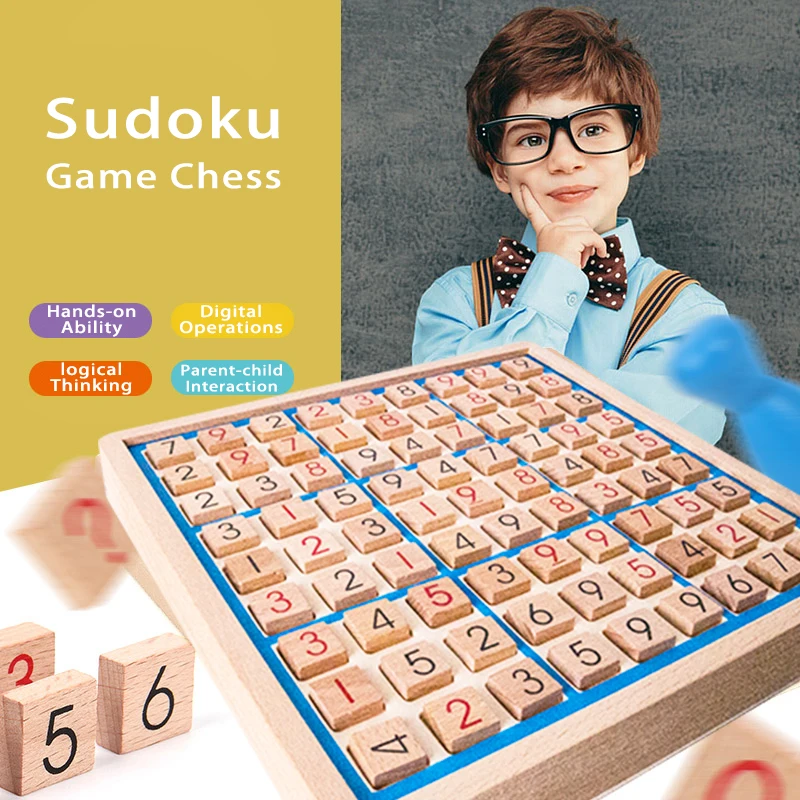 Деревянные развивающие цифры Sudoku для обучения по методике Монтессори Логические