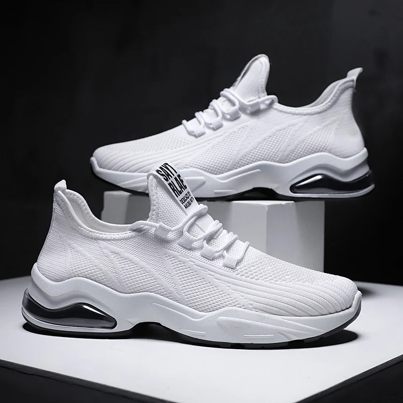 

Spring and summer new style lace soft sole comfortable flying woven air cushion sports men's shoes