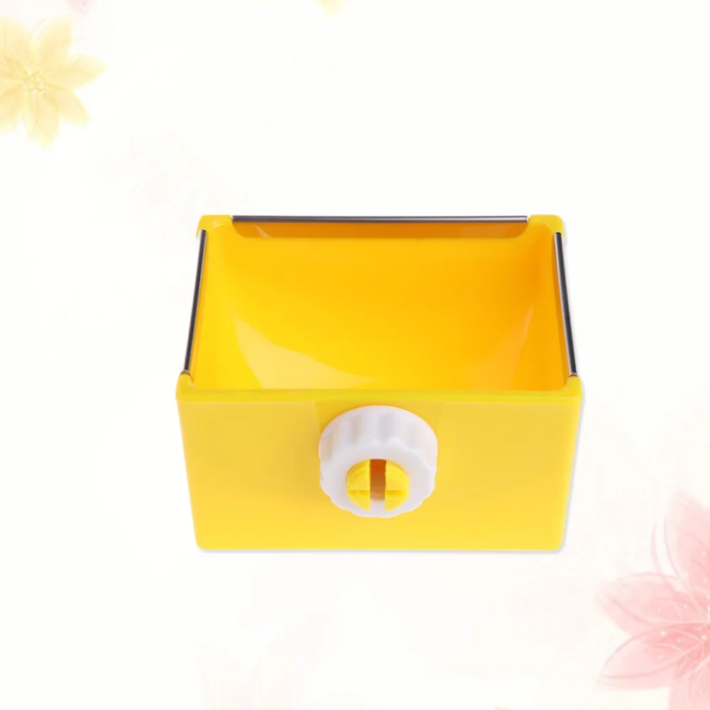 

Water Food Feeder Feeding Rabbit Hanging Cage Square Bowls Removable Pet Bowl with Bolt Holder for Cage Pet Supplies (Yellow)