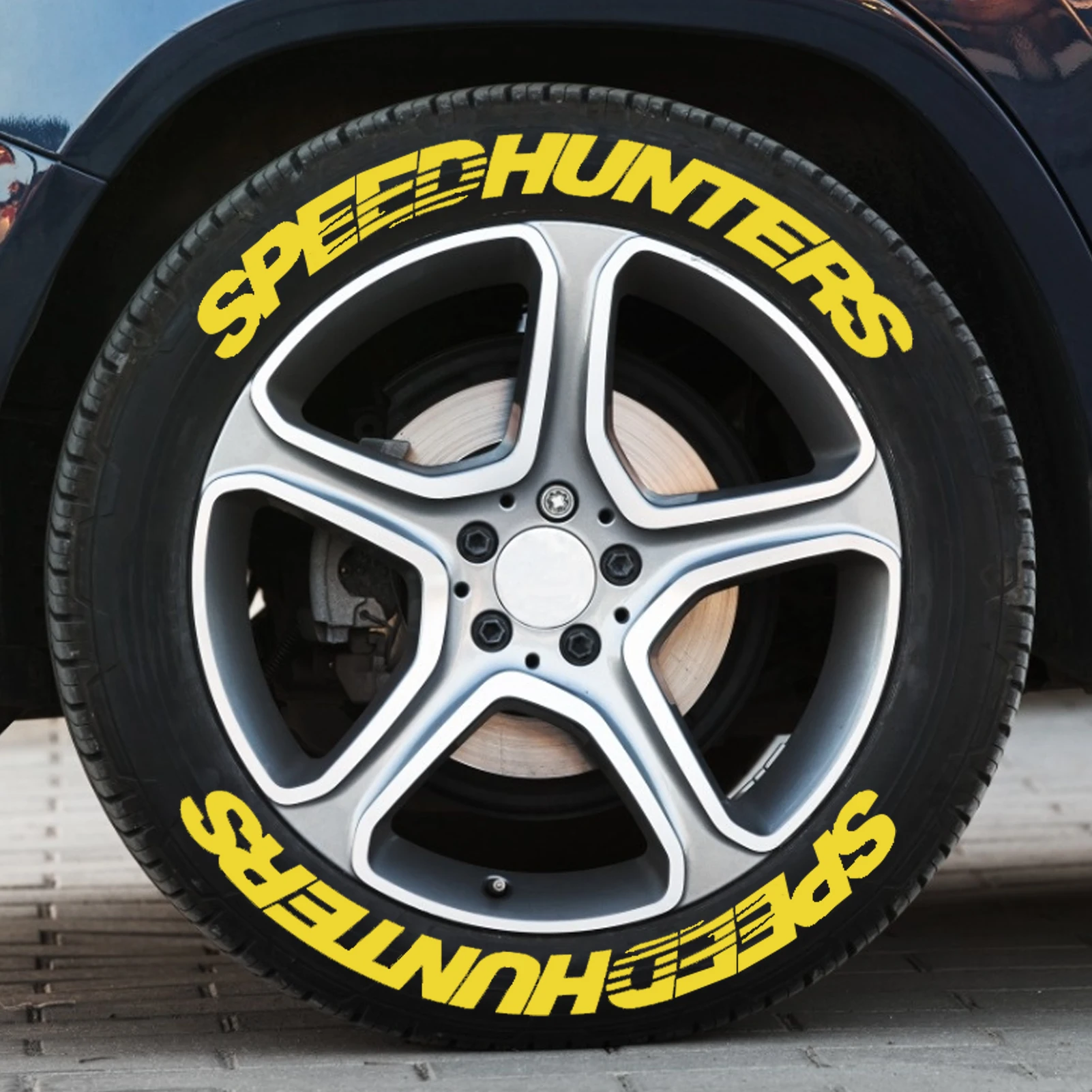 

8/set Car Tire Modified Letter Stickers Soft Rubber Personalized Decal Sticker Protection Decoration Tire Strip Car Accessories