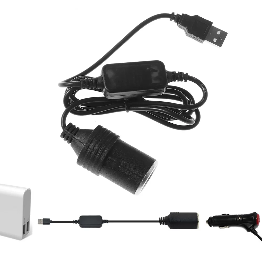 Новинка 0 6/1 2/3 2 м USB от 5 в до 12 В розетка для автомобильного прикуривателя Женский