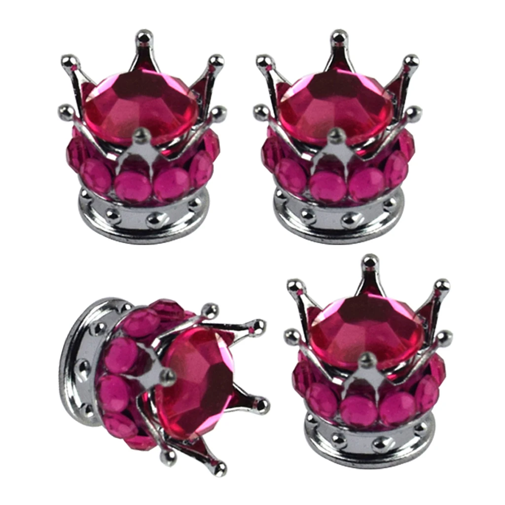 4 Silver Crown Coral Bling Diamond King Queen Tire/Wheel Valve Stem Cap Car | Автомобили и мотоциклы