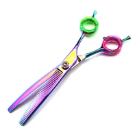 professional jp440c 7 inch high quality pet dog grooming scissors curved thinning shears