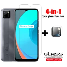 Glass on Realme C15 Tempered Glass For Oppo Realme C20 C21 C25 C11 C12 C17 C3 C2 Caerma Lens Screen Protector HD Protective Film