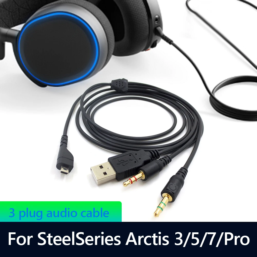 

Gaming Headset Audio Cable for SteelSeries Arctis 3/5/7/Pro 2m Gaming Earphone Headse Replacement Audio Cable