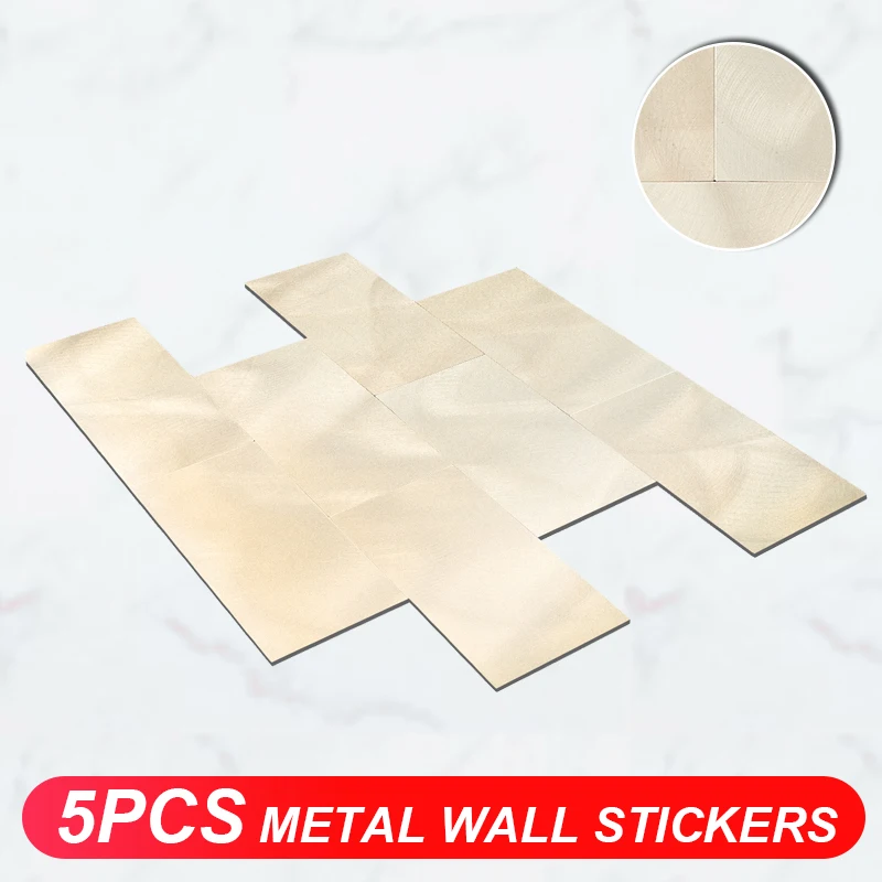 

5 шт. 30x30 см МЕТАЛЛИЧЕСКИЕ алюминиево-ПВХ Большие кирпичные бронзовые настенные наклейки для кухни ванной самоклеящиеся декоративные обои в...