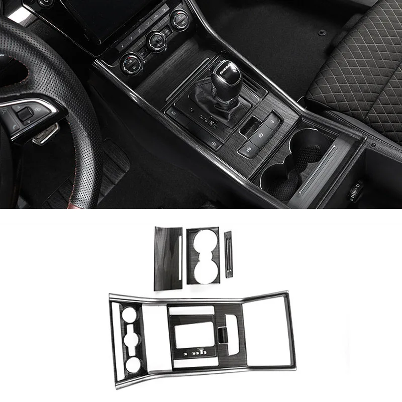 

4 шт./компл. декоративные наклейки на автомобильную панель переключения передач из нержавеющей стали для Skoda